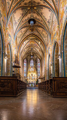 Obraz premium Prague, Czech Republic - Interior of the Church of St. Peter and St. Paul in the Vyšehrad Cemetery