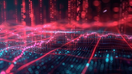 Obraz premium Building a Brighter Future: A Line Graph Shows Financial Security, stock market growth and Stability, generative AI