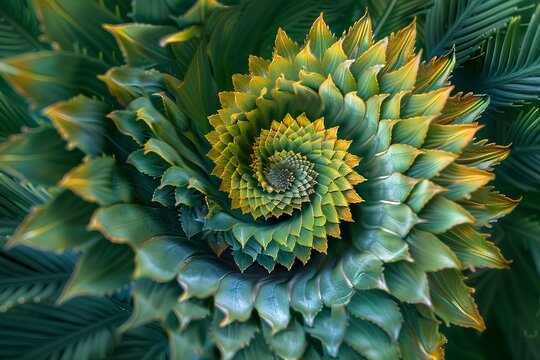Fototapeta A close up of a green and yellow plant