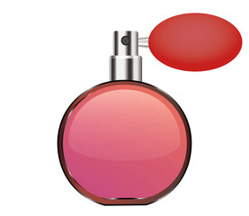 Perfume bottle mockup. Realistic illustration of perfume bottle mockup for web design isolated on white background