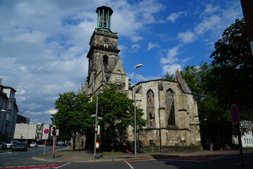 The church Aegidienkirche was built in the 14th century in the centre of Hanover. It was destroyed in World War II, and was left in ruins as a war memorial.