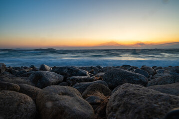 Coucher de soleil sur mer