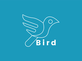 Minimalist bird line art logo design