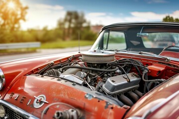 Obraz premium process of painting on the car - the painter works with a black paint spray gun, applying it to the door and other car parts. Beautiful simple AI generated image in 4K, unique.