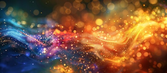 World of vibrant particles, where waves of light and color dance in perfect harmony. Generative Ai