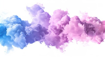 Fototapeta premium pink party fog. Isolated blue, teal, purple , aqua smoke cloud or think cloud. 3D special effects fog clouds graphic for white background