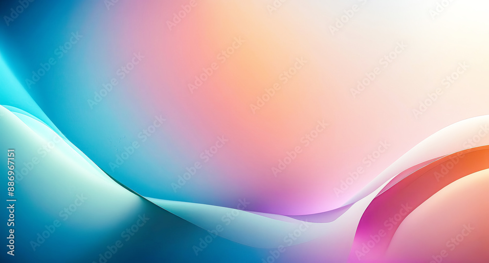 Poster Abstract Colorful Background with Smooth Curved Lines