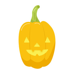 Halloween pumpkin in flat style for poster, banner, greeting card