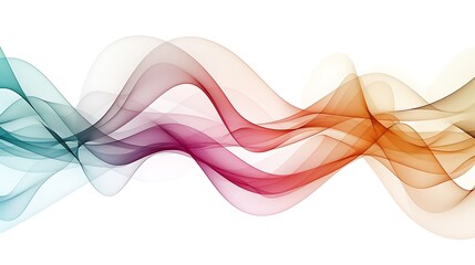 Muted jewel tone spectrum line waves with a simple and elegant minimalist aesthetic on white