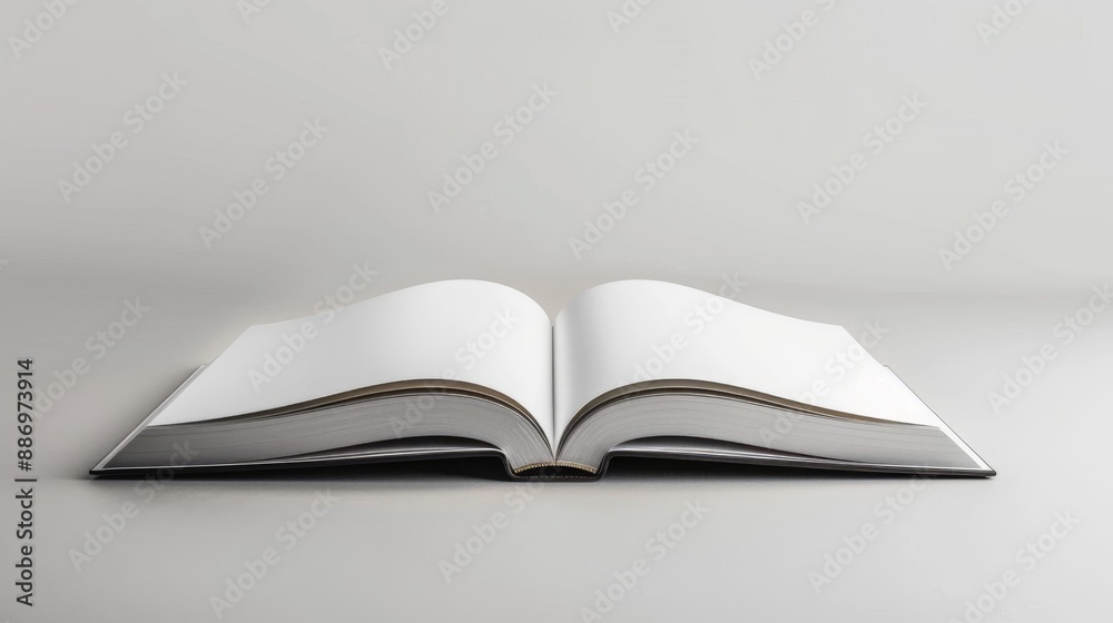 Sticker Blank white pages of an open book