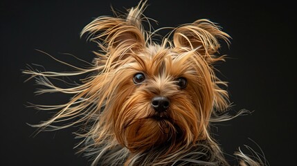 Naklejka premium Yorkshire Terrier Dog with gorgeous hair