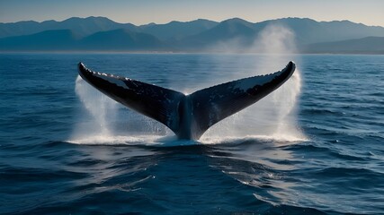 Fototapeta premium dolphin jumping into the water