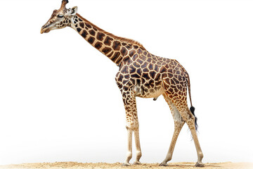 Obraz premium Side View of Giraffe Isolated