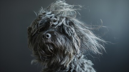 Naklejka premium Bergamasco Dog with gorgeous hair