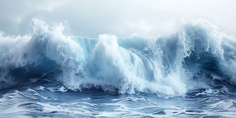 A stunning close-up of a textured turquoise sea wave, isolated against a white background.