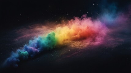 Obraz premium Ethereal rainbow paints the night sky with celestial hues
