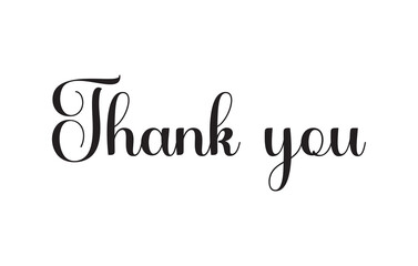 Thank You handwritten inscription. Hand drawn lettering. Thank You calligraphy. Thank you card. Vector illustration. Use on cards, banner, poster, sticker, packaging and other suitable place.
