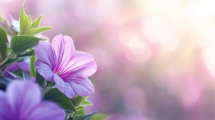  A tight shot of several purplish blooms against a softly blurred backdrop of pink and purple blossoms  An up-close depiction of a cluster of purple