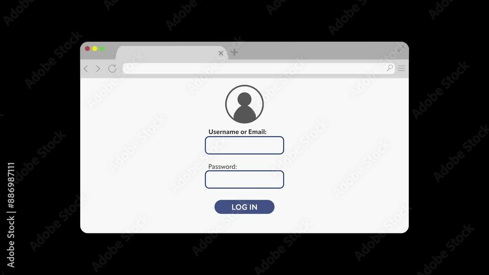 Wall mural interface for entering username or email and password in a browser window. signing into an account o