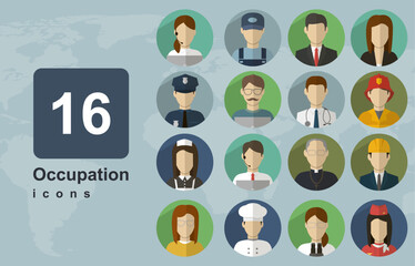 People of different occupations. Professions set. International Labor Day. Vector icons