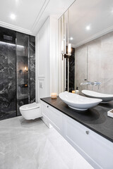bathroom, sink, mirror, vanity, restroom

