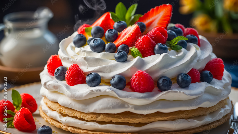 Wall mural Pavlova Cake, traditional dessert of Australia