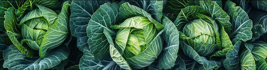 Obraz premium cabbage crop, cabbage field 