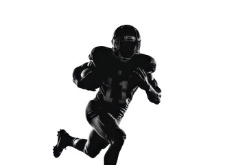 Fototapeta premium silhoutte of a football player running with the football