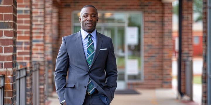 Superintendent for school district on first day of school