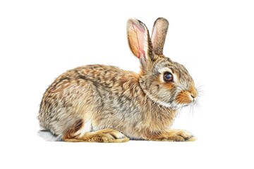 Obraz premium A close-up photo of a rabbit sitting on a white surface, with a simple and clean background