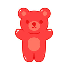 Jelly bears fruit gummy. Character Illustrator vector design.