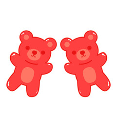 Jelly bears fruit gummy. Character Illustrator vector design.