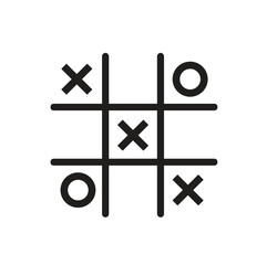 Obraz premium Vector line tic tac toe game icon