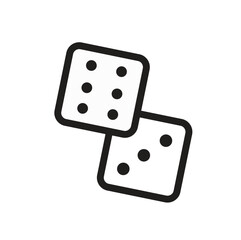 Dice vector line game icon
