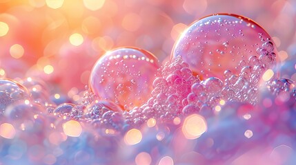 abstract background with pink and purple bubbles