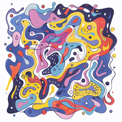 Obraz premium A colorful abstract painting with many different shapes and colors