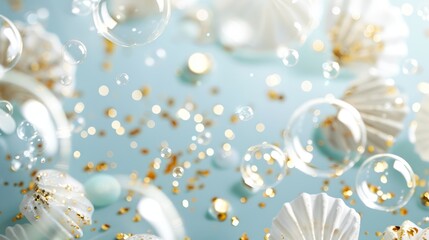 Fototapeta premium Sparkling marine-themed party with shimmering decorations