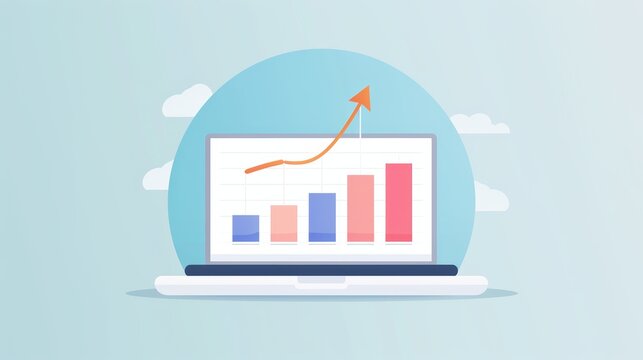 Scatter plot, analyzing economic data, flat design illustration, high-resolution photo, realistic photo, cinematography