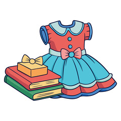 Modern elegance , Women and baby in silk sundress icon isolated on white background