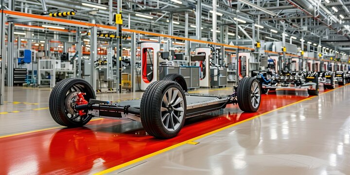 Electric vehicle production factory and assembly line