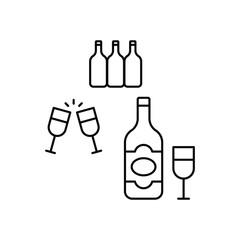 Wine Glasses concept vector icon