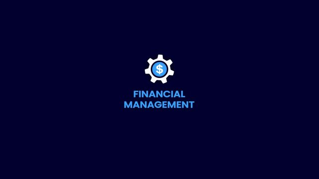 Financial management symbol, dollar management icon, dollar with gear while, currency management logotype background.