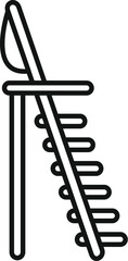 Wooden step ladder icon outline, furniture for home repair and building