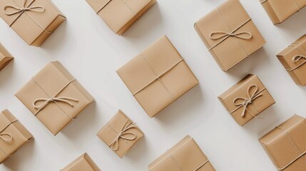 Obraz premium Boxes placed on a white background