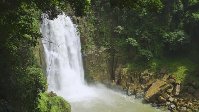 Majestic Haew Narok Waterfall in Khao Yai National Park, Thailand. A stunning natural wonder.