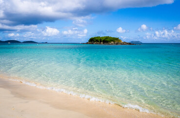 Cinnamon Bay beach in the Virgin Islands  National Park  on the island of St John in the US Virgin Islands