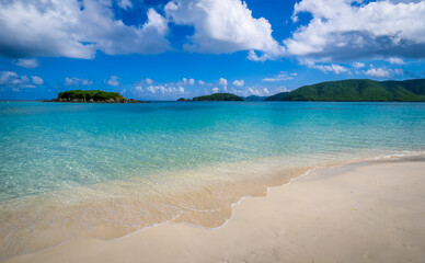 Cinnamon Bay beach in the Virgin Islands  National Park  on the island of St John in the US Virgin Islands