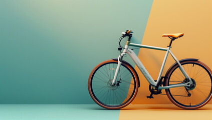 Naklejka premium Stylish Modern Bicycle Against a Dual-Tone Background
