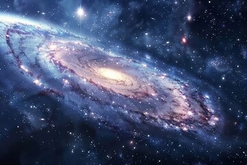 Fototapeta premium Animated illustration of stars, galaxy and universe.