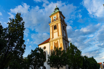 Fototapeta premium Maribor, Slovenia. Beauty of the historic center, typical streets, squares, underground cellar and the beauty of a city with Austrian architecture. Famous for wine. Second largest city in Slovenia.